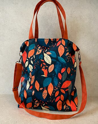 Torba na ramię XXL - print jesień, PRACOWNIA 166