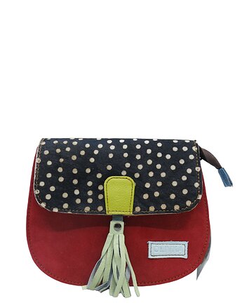 Torebka listonoszka zamszowa damska regulowany pasek kolorowa OLIVKA, Olivka Warsaw