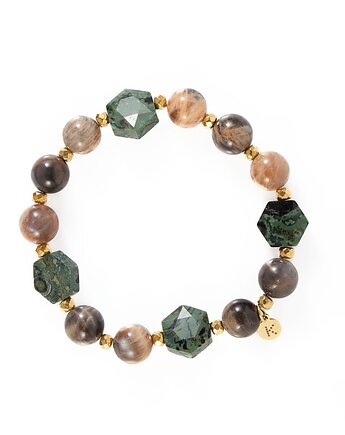 Bransoletka w kolorach ziemi - Wersja Pozłacana, Kulka Bransoletki