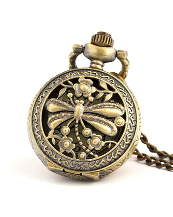 Zegarek kwarcowy, wisiorek - Ważka na szczęście, DROBINY CZASU