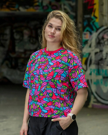 Flower power - wygodna i wyrazista koszulka oversize, Colormama