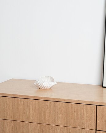 Dekoracyjna muszla porcelanowa, włoski design, lata 70, produkcja: Włochy, Przetwory design