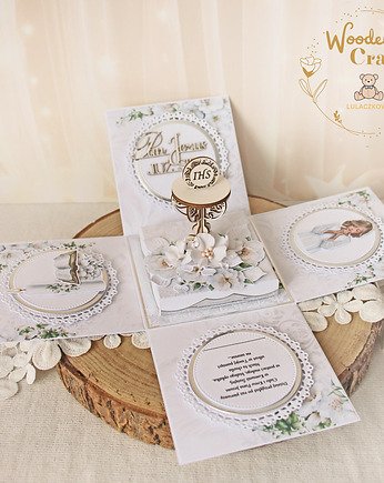 Exploding box komunijny, kartka na komunię "Bright 1" GOTOWY, Lulaczkowo