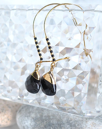 BLACK IN GOLD unikatowe kolczyki, Chodelska Art Studio