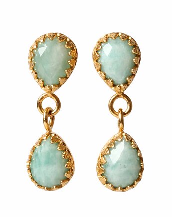 Złote kolczyki Jolie z amazonitem, Blooming Stones