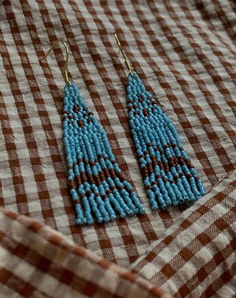 Kolczyki boho hippie etno koraliki szklane, Radoshka