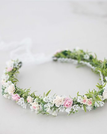 Kwiatowy wianek na głowę P15, Lola White
