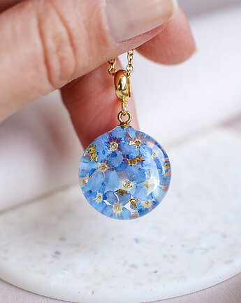 Wisiorek z niezapominajkami, nature gift