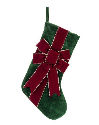 Skarpeta zielona na prezenty 48x30 cm z kokardą, MIA home