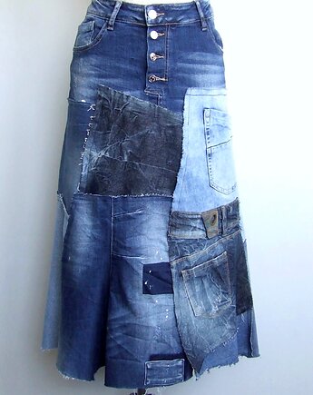 Asymetryczna spódnica jeans r. 44, AnitaPalmerArt