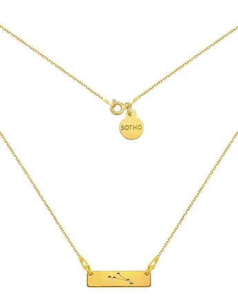 Złoty matowy naszyjnik z konstelacją Barana, SOTHO