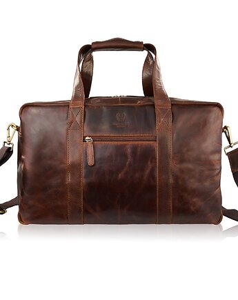 Torba podróżna męska skórzana duża pojemna koniakowa Paolo Peruzzi SL-10-CG, Paolo Peruzzi