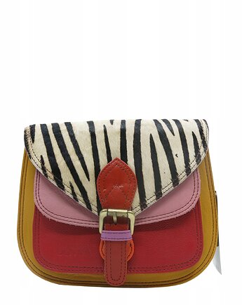 Torebka listonoszka damska skórzana pasek klapka wzór oryginalna OLIVKA, Olivka Warsaw