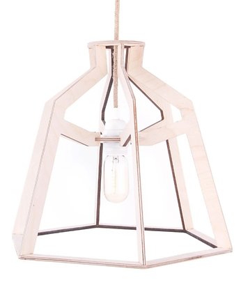 Minimalistyczna lampa industrialna drewniana do salonu, smxdsgn