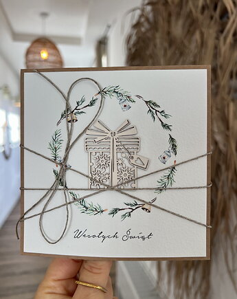 Wyjątkowa ręcznie robiona kartka świąteczna na Boże Narodzenie, sorte