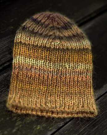 Złoty piasek / czapka z jedwabiem, agat handmade