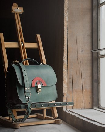 Skórzana elegancka i kalsyczna torebka w pięknych kolorach "Pati", Ladybuq Art Studio