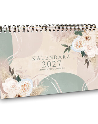Kalendarz 2027 biurkowy ROMANTIC FLOWERS wolnostojący, Planerum