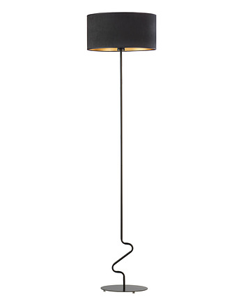 Czarna lampa stojąca do salonu LED JERSEY VELUR, LYSNE