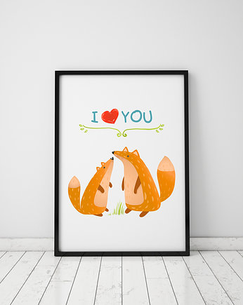 Plakat. Relacje - i love you, liski, Love Life and Forest
