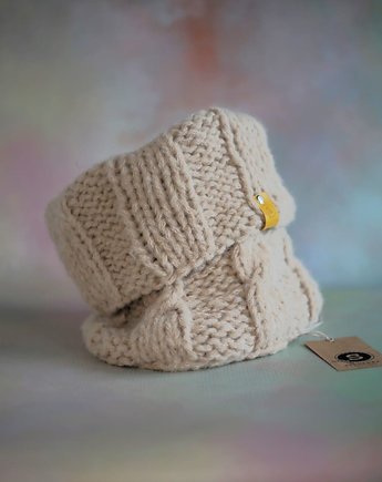 Wełniany komin z alpaki LULLABY latte, sploteka