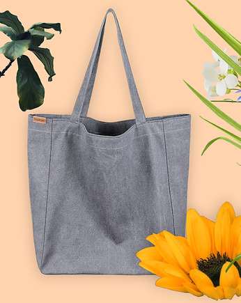 Lazy bag torba grafitowa na zamek / vegan, hairoo