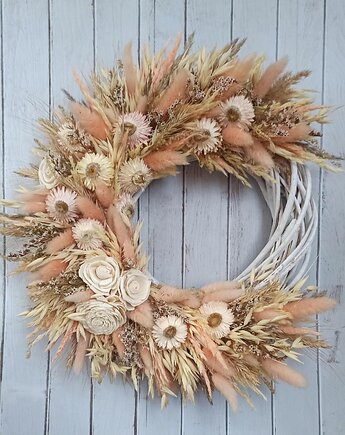 Letni wianek boho w pastelowych odcieniach, 35/40 cm, Homeliness Art Decor