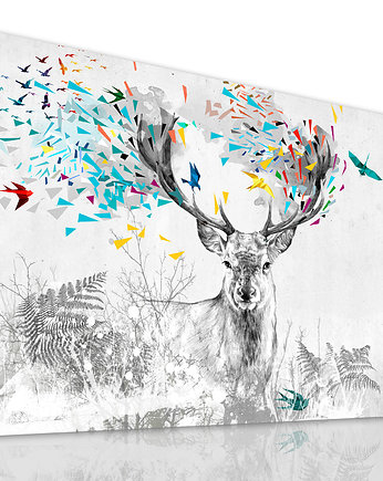 OBRAZ NA PŁÓTNIE -  120x80cm - JELEŃ JESIENIĄ, LUdesign gallery