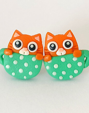 Kolczyki Rude Koty w Kubeczkach, OMIFIMO