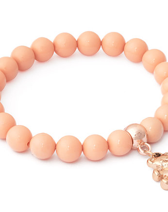 Salmon pearl with rose gold teddy bear, Lavoga