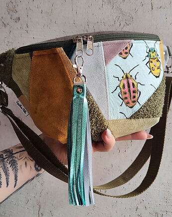 Nerka XXL unikat żuczki na mchu, Zapętlona Nitka