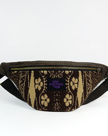 Nerka brązowo - beżowa z grubszej tkaniny ludowej - mniejsza, kapotka