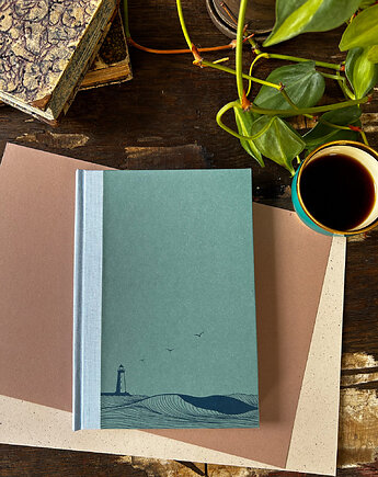 Widok z latarnią morską - notes A5 gładki, Pracownia Szeptem