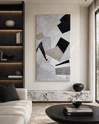 Duży obraz pasujący do beżowego salonu 70x140 24h, art and texture