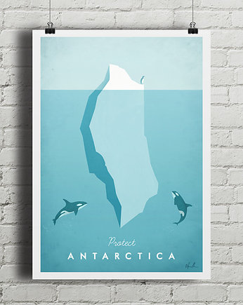 Antarktyda - vintage plakat, minimalmill