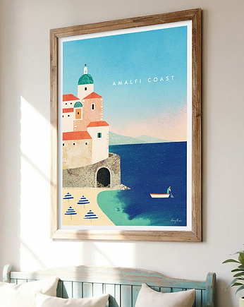 Amalfi Włochy - plaża Atrani - plakat fine art, minimalmill