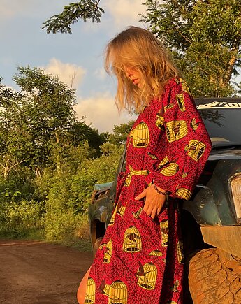 Freedom czerwone kimono w ptaki, Pintera