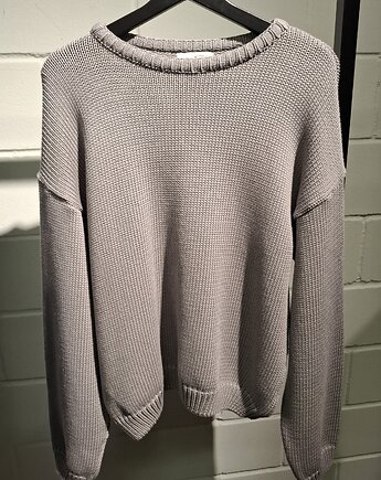 Sweter szary długi bawełniany miękki oversize, TRUE COLOR by Ann