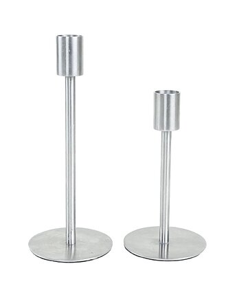 Komplet świeczników metalowych, duński design, lata 70, produkcja: Dania, Przetwory design