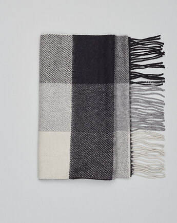 Wełniany szalik cadegliano szary, BORGIO