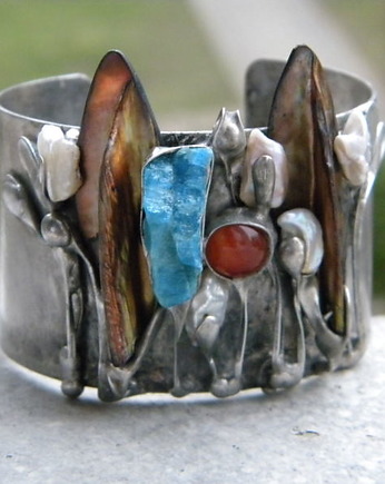 Brązowy  liść  - BRANSOLETA MANKIET  CUFF, Beata Trotter