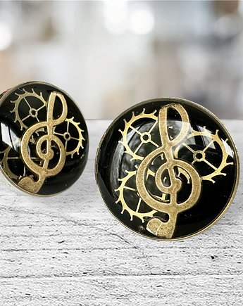 SPINKI do koszuli handmade - Nutka (black) II + Pudełko, DROBINY CZASU