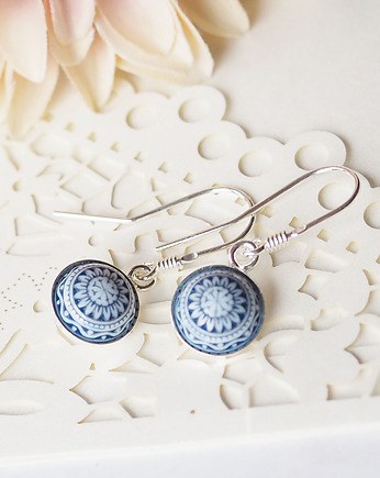 DELIKATNE KOLCZYKI z mozaiką - Blue Mosaic, Chodelska Art Studio