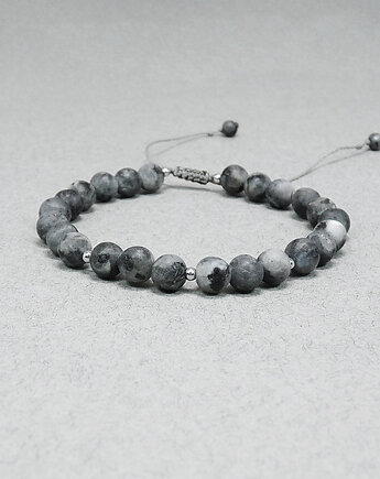 Szare kamienie 6 mm Bransoletka z larvikitem, galeria nuit