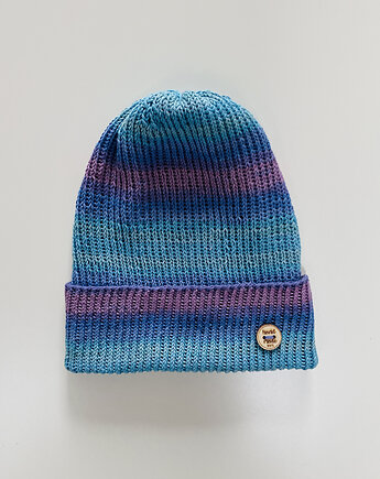 Kolorowa czapka przejściowa beanie z wywinięciem cienka 100% bawełna, splotomaniaa