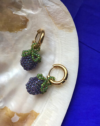Kolczyki malinki fioletowe, Meadow Jewelry