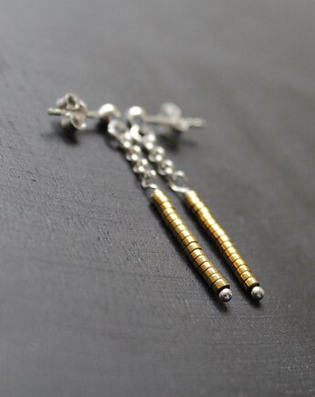 Kolczyki pałeczki golden, fado