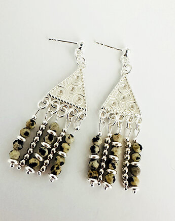 SALT AND PEPPER  kolczyki JASPIS, kamienie naturalne, Anemon Atelier