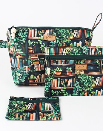 Komplet 3 kosmetyczek w książki i kwiaty, gucialoveskids