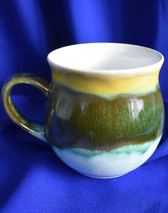 Kubek ceramiczny leśny 2, Kobaltowa Sroka